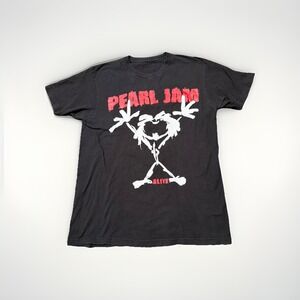 Pearl Jam Alive Vintage T Shirt Notepad Back Graphic Band Tee Stick Man
